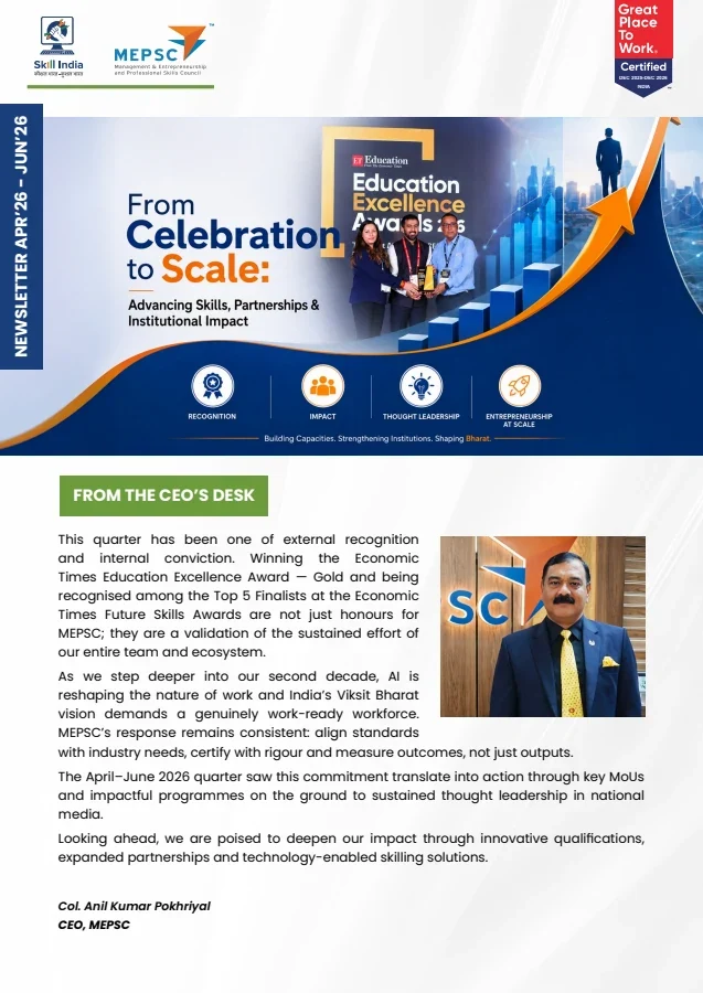 MEPSC Newsletter cover - April-June 2026