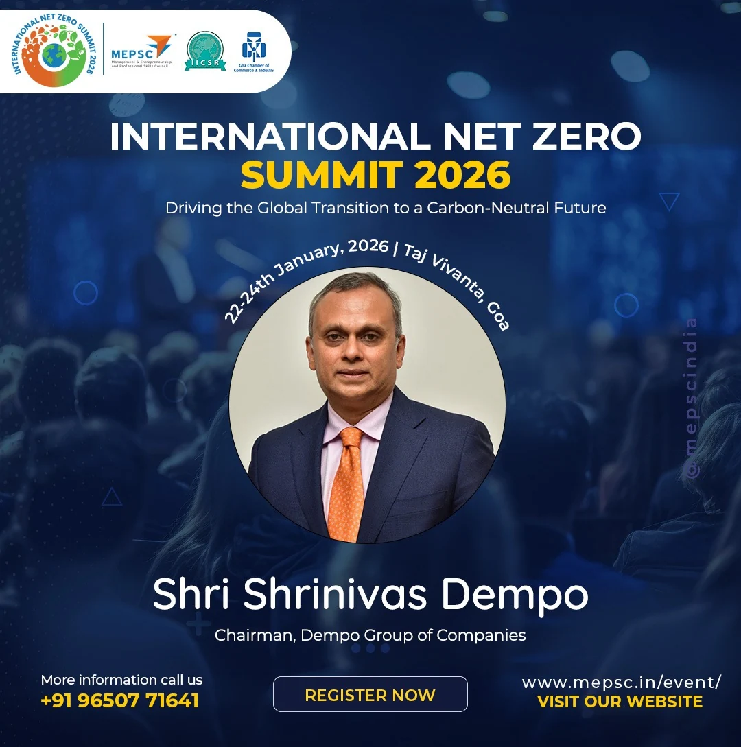International Net Zero Summit 2026 speaker announcement - Shrinivas Dempo