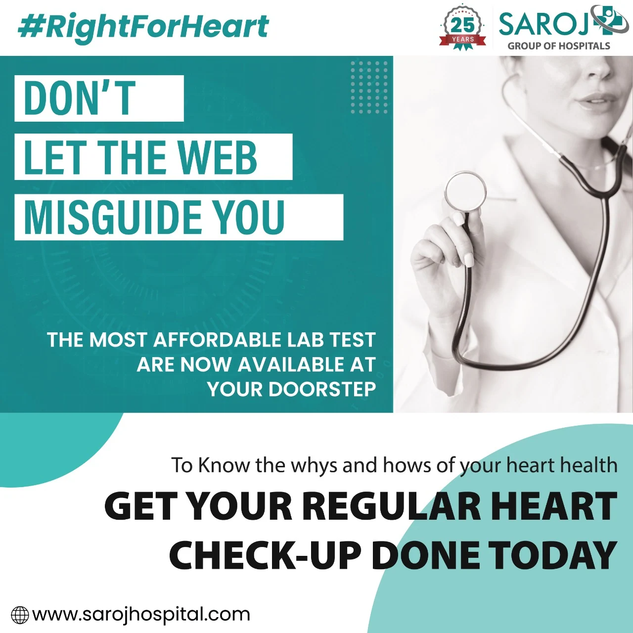 Saroj Group of Hospitals social media design - heart health awareness