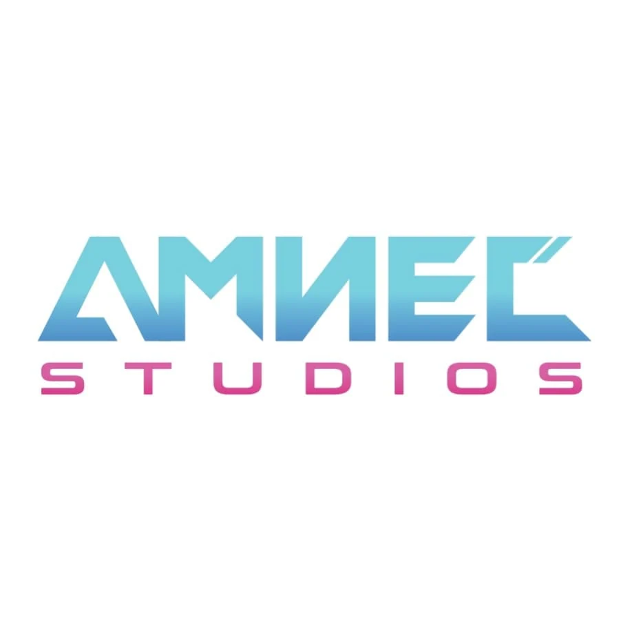 Blue and pink studio logo