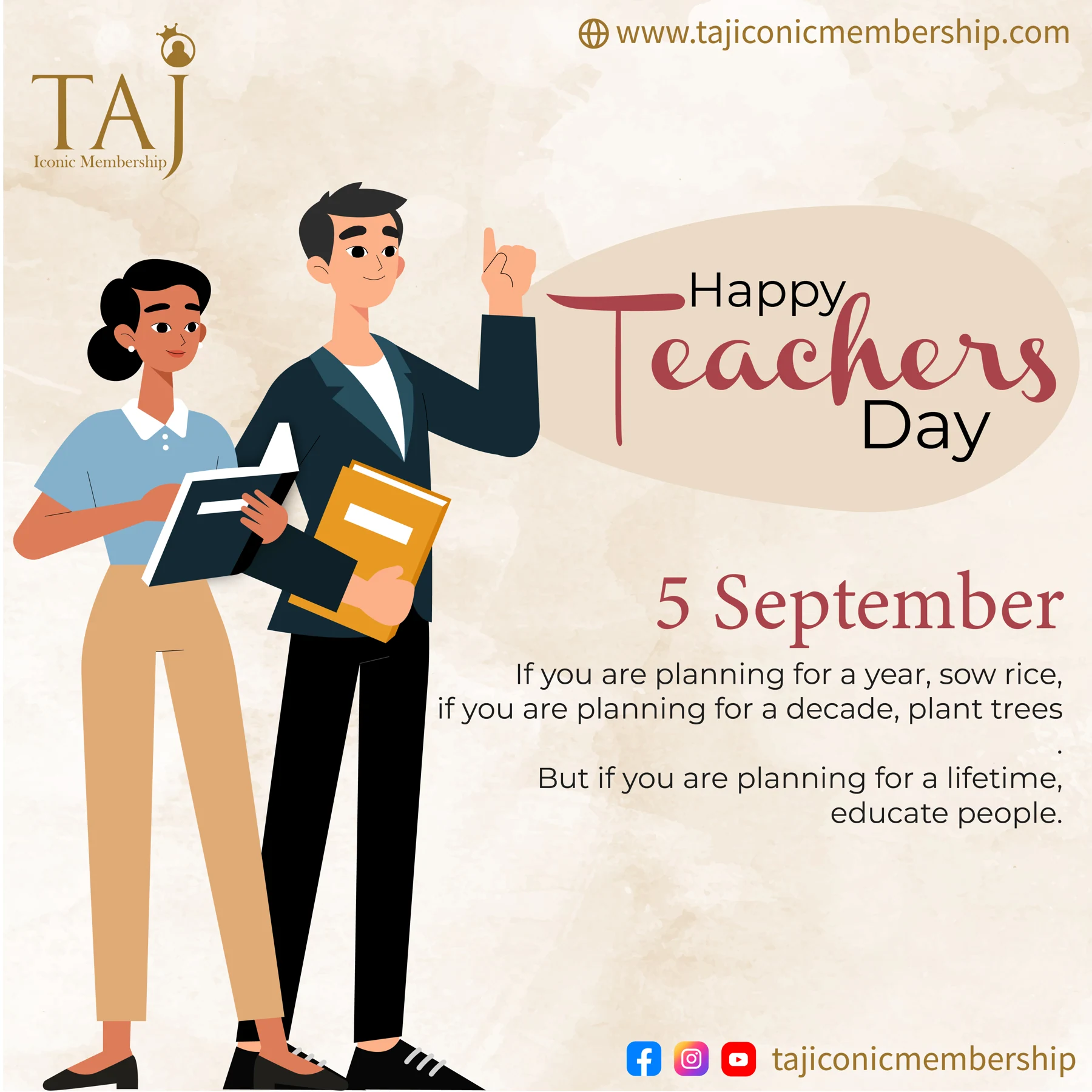 Taj Iconic Membership social media design - Teachers’ Day