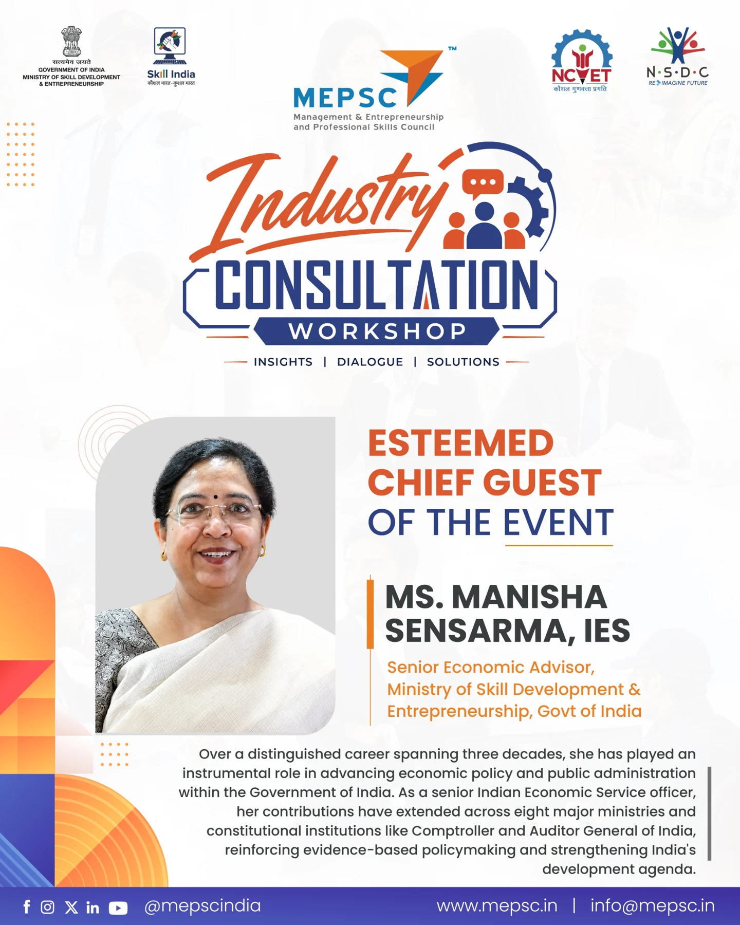 Industry Consultation Workshop - Chief guest announcement